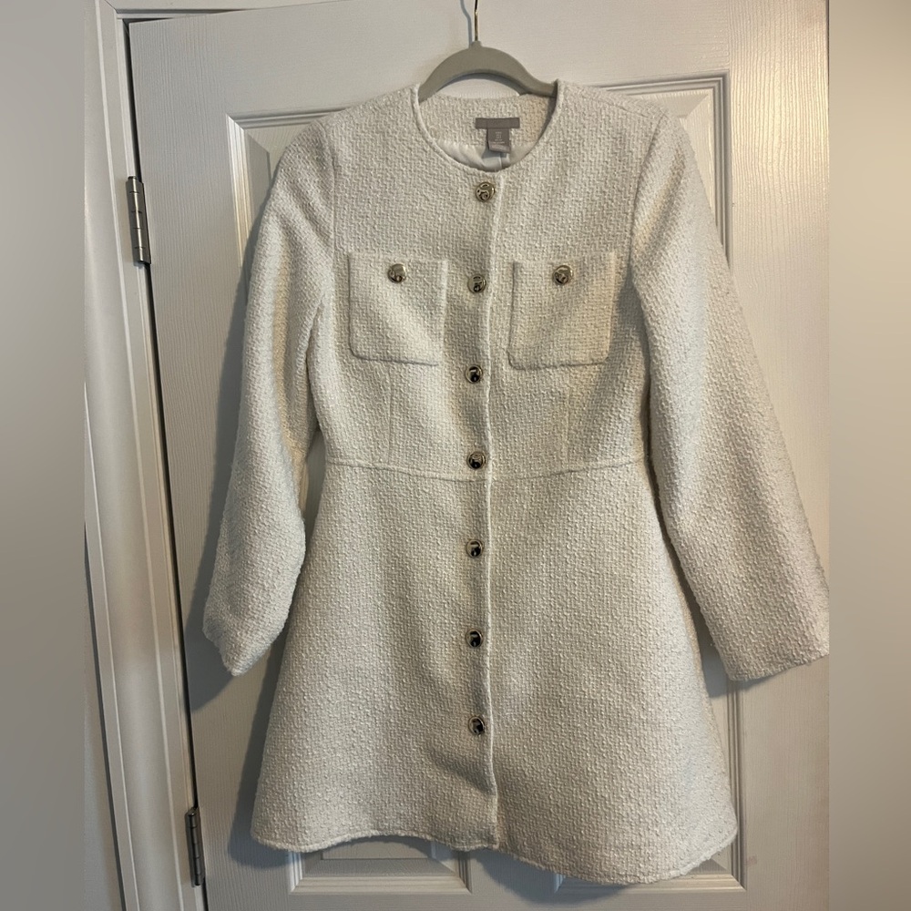 Chic White Textured Dress